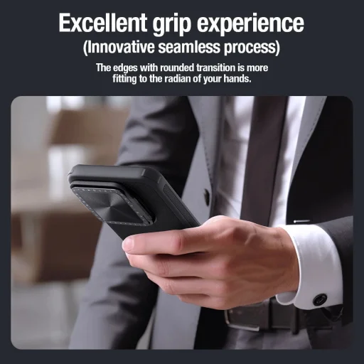 Nillkin CamShield Prop Leather Magnetic tok Xiaomi 14 Pro - fekete - 9