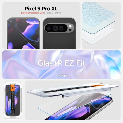 Spigen Glas.tr "ez Fit" Edzett üveg 2-pack Google Pixel 9 Pro Xl átlátszó üvegfólia - 9