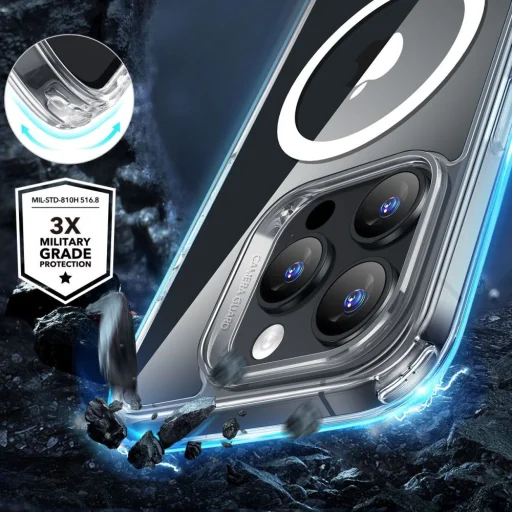  iPhone 16 Pro Max Átlátszó ESR Classic Hybrid HaloLock MagSafe & Edzett Üveg Tok - 2