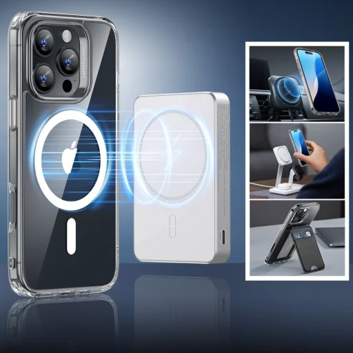  iPhone 16 Pro Max Átlátszó ESR Classic Hybrid HaloLock MagSafe & Edzett Üveg Tok - 3