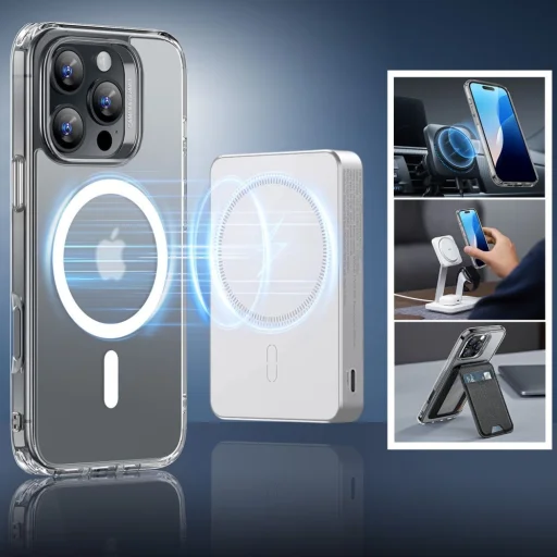  iPhone 16 Pro Max Matt Átlátszó ESR Classic Hybrid HaloLock MagSafe & Edzett Üveg Tok - 3