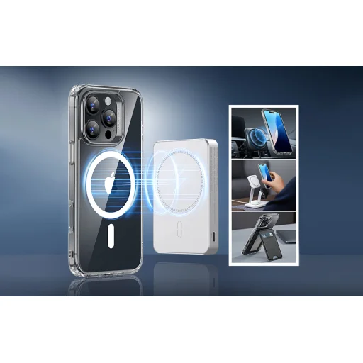  iPhone 16 Pro Átlátszó ESR Classic Hybrid HaloLock MagSafe & Edzett Üveg tok - 7