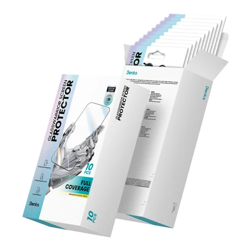 Benks edzett üveg üvegfólia Glass Warrior HD iPhone 16 Pro Max fekete - 10 darab - 5