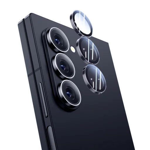 Benks edzett üveg Glass Warrior kamera lencsevédő Samsung Galaxy Fold 6-hoz (3 darab lencse) fekete üvegfólia - 2