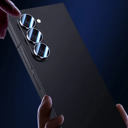 Benks edzett üveg Glass Warrior kamera lencsevédő Samsung Galaxy Fold 6-hoz (3 darab lencse) fekete üvegfólia - 8