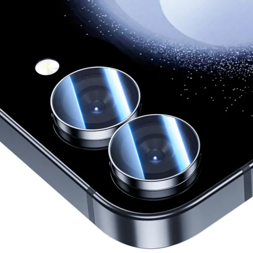 Benks edzett üveg Glass Warrior kameralencse védő Samsung Galaxy Flip 6-hoz (2 darab lencsevédő) fekete üvegfólia - 2