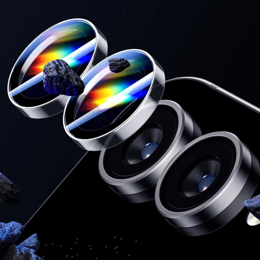 Benks edzett üveg Glass Warrior kameralencse védő Samsung Galaxy Flip 6-hoz (2 darab lencsevédő) fekete üvegfólia - 5