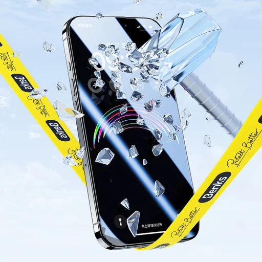 Benks edzett üveg Air Shield HD iPhone 16 Plus/15 Plus/14 Pro Max fekete - 10 darab üvegfólia - 8