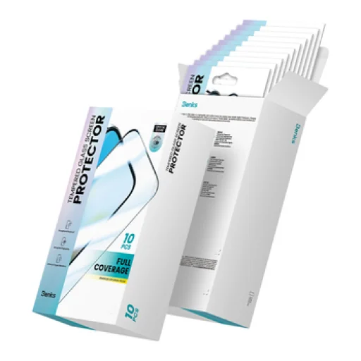 Benks edzett üveg Air Shield HD iPhone 16 Plus/15 Plus/14 Pro Max fekete - 10 darab üvegfólia - 9