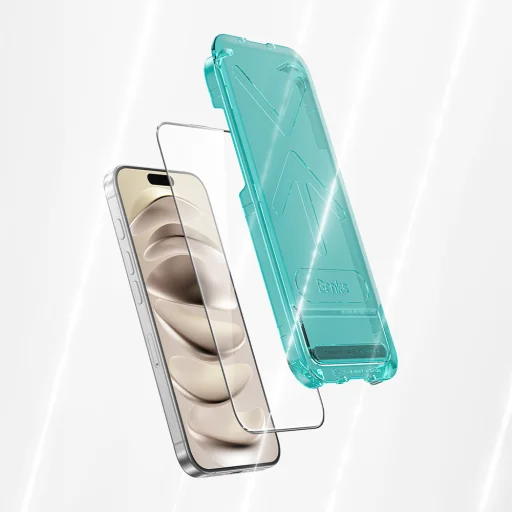 Benks Edzett üveg Glass Warrior HD iPhone 16/15/14 Pro fekete üvegfólia - 8