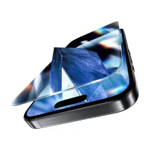 Benks Tempered glass Glass Warrior Zafír bevonatú üvegfólia (LL65) iPhone 16 Pro fekete (Vékony Szélű) üvegfólia