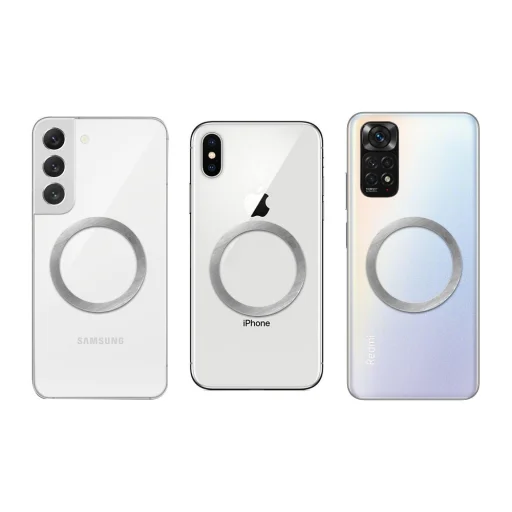 Univerzális kerek lemez / mágnesgyűrű kompatibilis MagSafe ezüst - 2