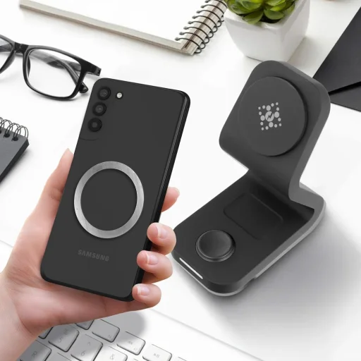 Univerzális kerek lemez / mágnesgyűrű kompatibilis MagSafe ezüst - 5