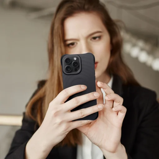 Zefir szilikon Mag tok kompatibilis MagSafe technológiával, IPHONE 16 PRO MAX fekete - 3