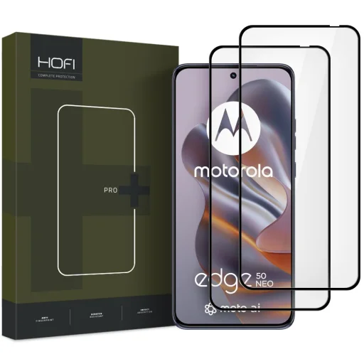Edzett üveg Hofi Glass Pro+ 2-PACK Motorola Edge 50 Neo / 60 Neo fekete üvegfólia - 1