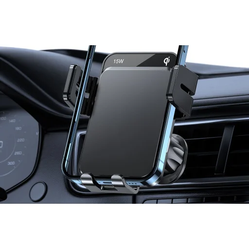 Joyroom JR-ZS219 autós telefontartó készlet Qi vezeték nélküli töltővel (fekete) tapadókorongos, műszerfelra - 5