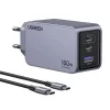 Ugreen Nexode Pro 100W hálózati töltő, GaN, USB + 2x USB-C (szürke) thumbnail