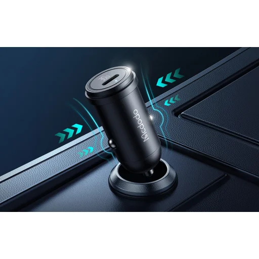 McDodo CC-7493 autós töltő kijelzővel, USB-C, 5A, 65 W + USB-C kábel 1 m 100 W (fekete) - 9