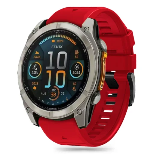 Tech-protect Silicone Line Garmin Fenix 5x / 5x Plus / 6x / 6x Pro / 7x / 8 (51 Mm) Piros - 1