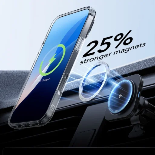  iPhone 16 Pro Max Átlátszó ESR Classic Hybrid Kickstand HaloLock MagSafe & Edzett Üveg Tok - 4