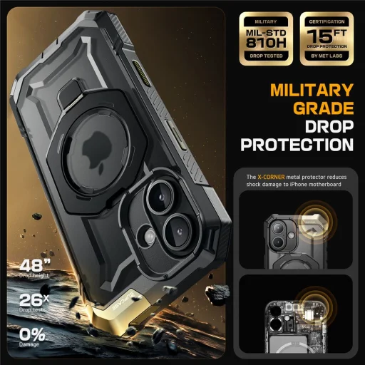  iPhone 16 Fekete Supcase UB Grip Mag Magsafe tok - 4