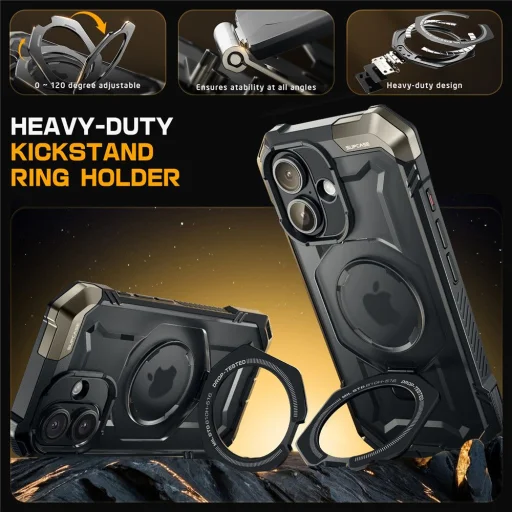  iPhone 16 Fekete Supcase UB Grip Mag Magsafe tok - 6