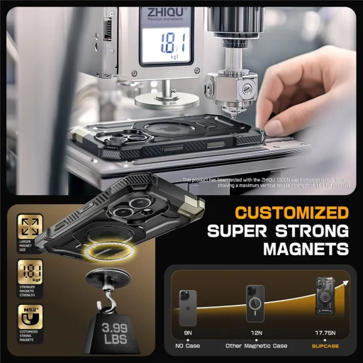  iPhone 16 Fekete Supcase UB Grip Mag Magsafe tok - 7