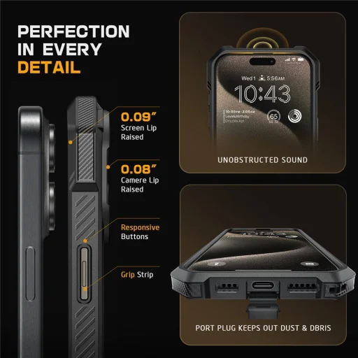  iPhone 16 Fekete Supcase UB Grip Mag Magsafe tok - 10