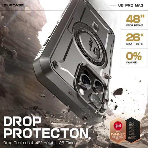  iPhone 16 Pro Max Fekete Supcase Ub Pro Mag Magsafe tok - 3