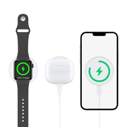 MagSafe Choetech T603-F induktív töltő tartóval - fehér - 4