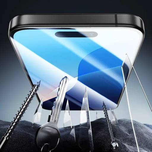  iPhone 16 Pro fekete ESR Armorite edzett üvegfólia - 3