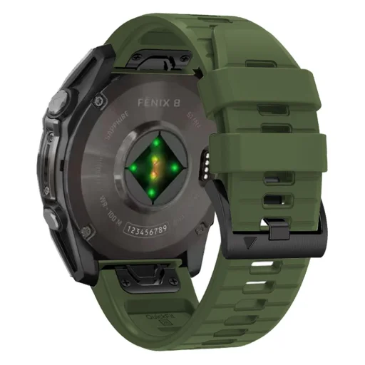 Tech-protect Szilikon óraszíj Garmin Fenix 5x / 5x Plus / 6x / 6x Pro / 7x / 8 (51 Mm) Katonai Zöld - 2