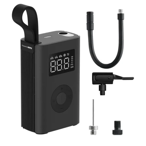 Hordozható elektromos kompresszor, pumpa HOTO QWCQA001 (10.3 bar, 150 PSI, 2000mAh) - 1