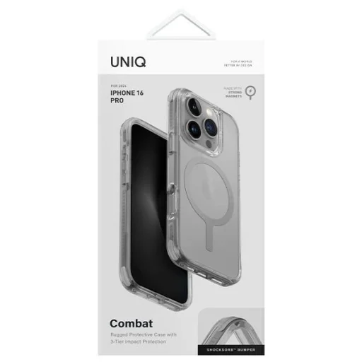 Uniq Combat iPhone 16 Pro 6.3" Magclick Charging tok szürke/kőszürke - 4