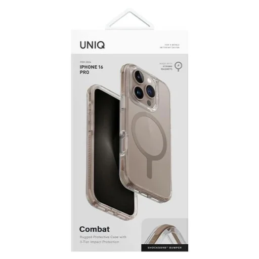 Uniq Combat iPhone 16 Pro 6.3" Magclick Charging tok arany/taupe arany - 4