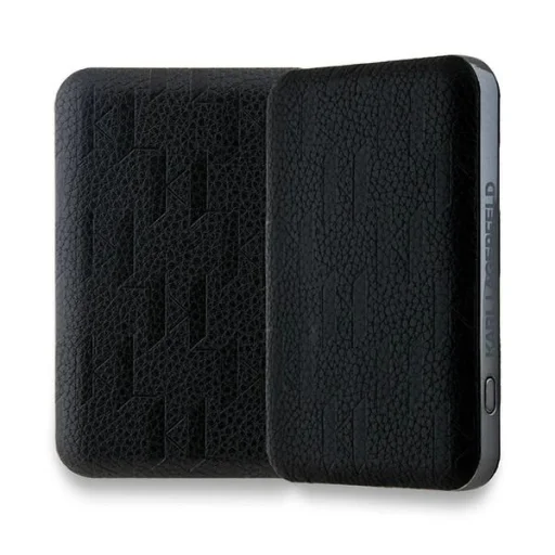 Karl Lagerfeld Powerbank inductive KLPB5FPGKSKIHK 16W 5000mAh fekete/fekete Karl Head Pin MagSafe - 3