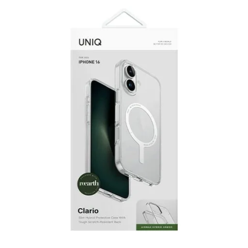 Uniq Clario iPhone 16 6.1" Magclick töltő tok átlátszó/lucent clear tok - 4