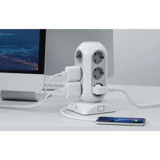 TESSAN Power strip TPS02-DE-C hálózati elosztó USB porttal - 2