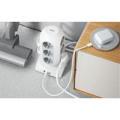 TESSAN Power strip TPS02-DE-C hálózati elosztó USB porttal - 3
