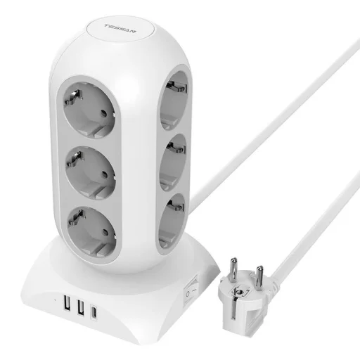 TESSAN Power strip TPS02-DE-C hálózati elosztó USB porttal - 1