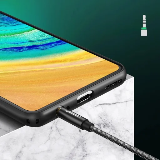 Ugreen AV123 fejhallgató kábel 3.5 mm minijack (male) - 2x 3.5 mm minijack (female) - fekete - 3