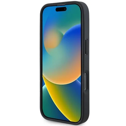  iPhone 16 Pro Fekete BMW Signature Leather Crossing Lines mintás tok - 5