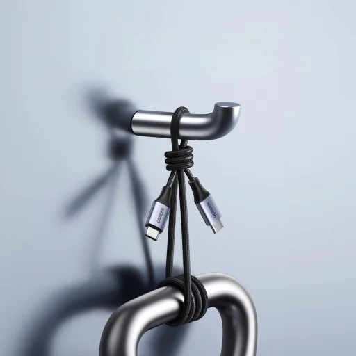 Ugreen US535 USB-C / USB-C PD kábel 240W 5A 1m - szürke - 7