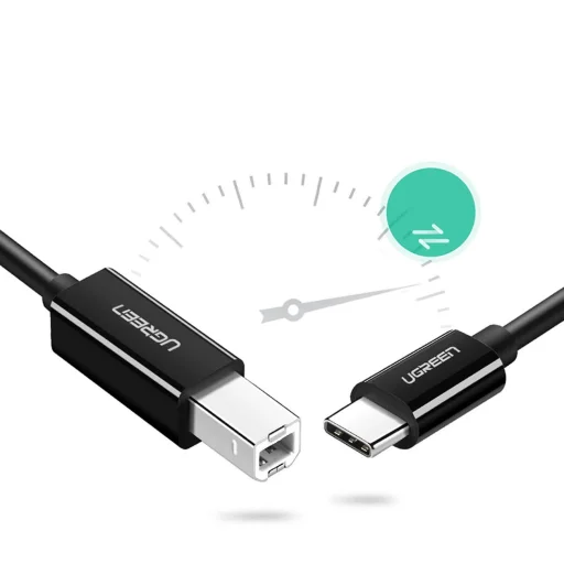 Ugreen nyomtató kábel USB-C - USB-B 480Mb/s 2m fekete (US241) - 3
