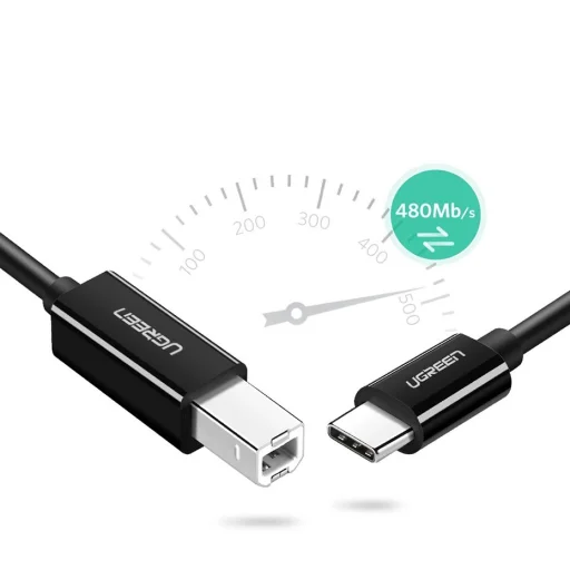 Ugreen US241 USB-C 2.0 - USB-B kábel 1 m - fekete - 5