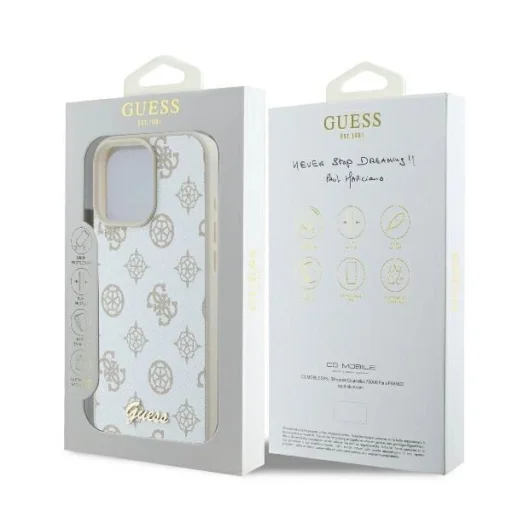  iPhone 16 Pro Fehér Guess Peony Script Logo MagSafe tok - 8