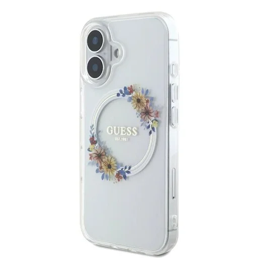  iPhone 16 Plus Átlátszó Guess IML Flowers Wreath MagSafe tok - 2