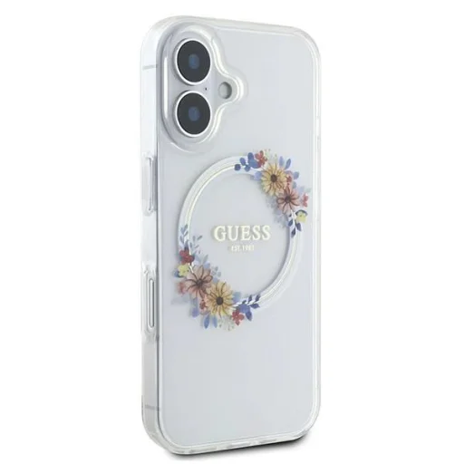  iPhone 16 Plus Átlátszó Guess IML Flowers Wreath MagSafe tok - 4