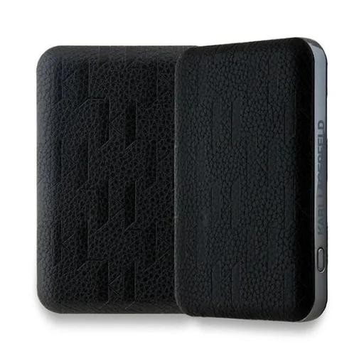 Karl Lagerfeld Powerbank inductive KLPB5FPGKSCHHK 16W 5000mAh fekete/fekete Choupette Head Pin MagSafe - 3