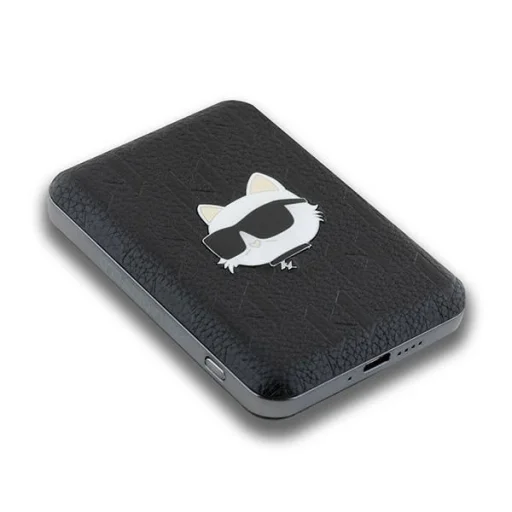 Karl Lagerfeld Powerbank inductive KLPB5FPGKSCHHK 16W 5000mAh fekete/fekete Choupette Head Pin MagSafe - 4
